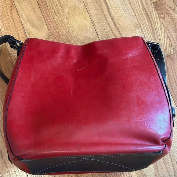 Tumi Red and Brown Leather Bag - Picture 4 of 5